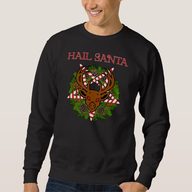 Hagel Santa Lång Ärmad Tröja (Framsida)