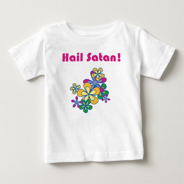Hagel Satan! Tee Shirt (Framsida)