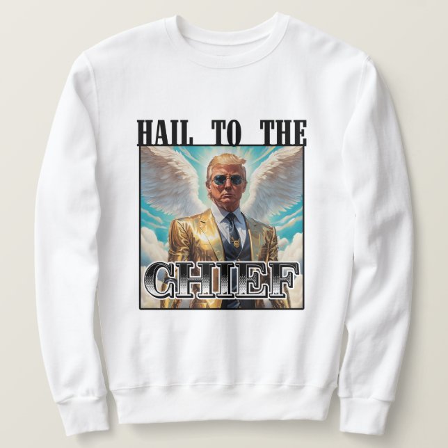 Hagel till chefen - Trump 2024 Lång Ärmad Tröja (Design framsida)