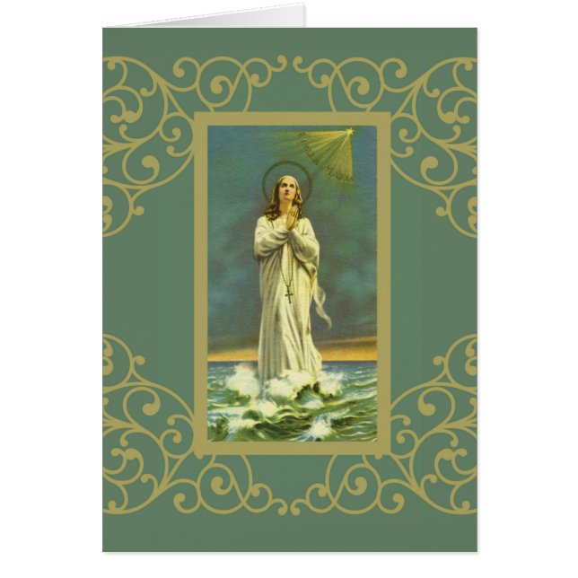 HagelMary stjärna av radbandet för havsAve Maris Hälsningskort (Framsidan)