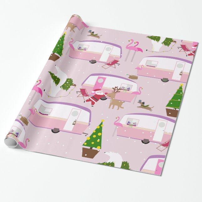 Hagelparkspark i jultomte. flamingo presentpapper (Utrullad)