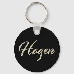 Hagen Namn whitegold Button Schlüsselanhänger Nyckelring