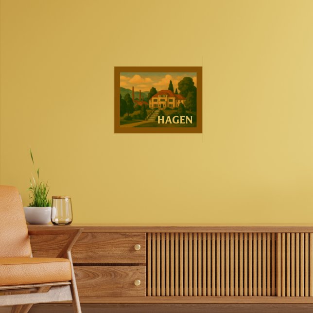 Hagen Tyskland Stad Konst Poster (Vardagsrum 2)