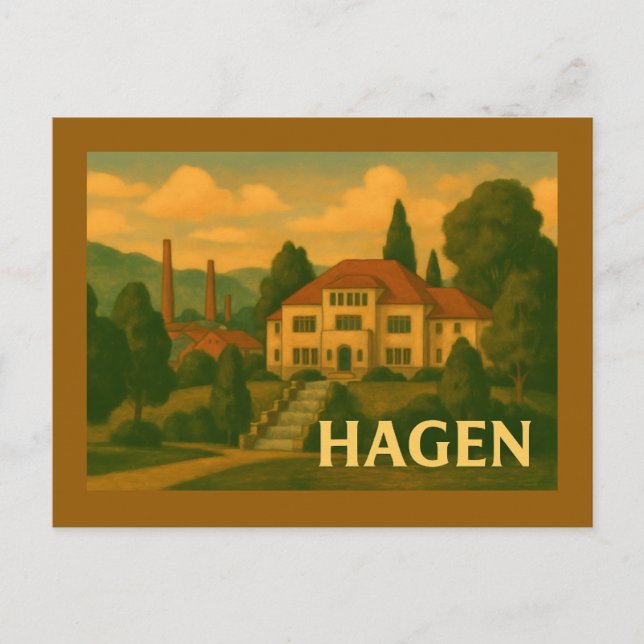 Hagen Tyskland Stad Konst Vykort (Framsida)