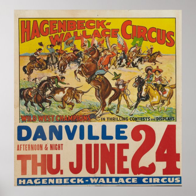 Hagenbeck-Wallace Circus Poster med Snipe (Framsidan)