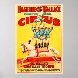 Hagenbeck Wallace Traed Animal USA Circus Troupe Poster