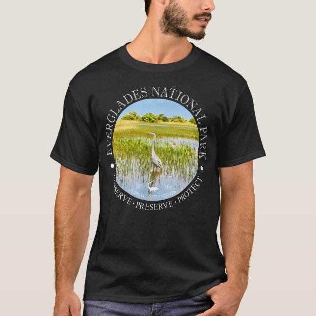 Häger Everglades Nationalpark T Shirt (Framsida)