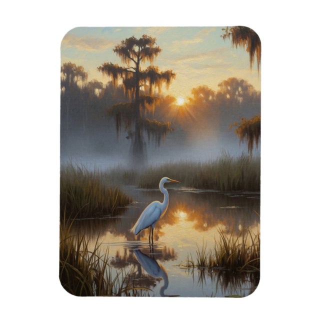 Häger i Everglades Nationalpark på morgonen Magnet (Vertikal)