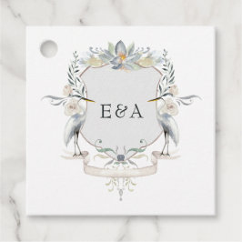 Häger Monogram Krön Elegant Sjö Bröllop Gåvor Etiketter
