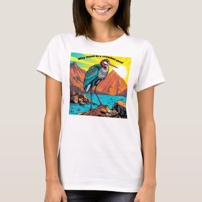 Häger vid vattnet t shirt (Framsida)