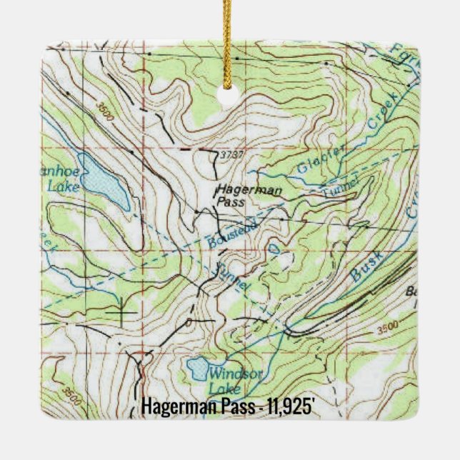 Hagerman Pass Colorado Topo Julgransprydnad Keramik (Baksida)