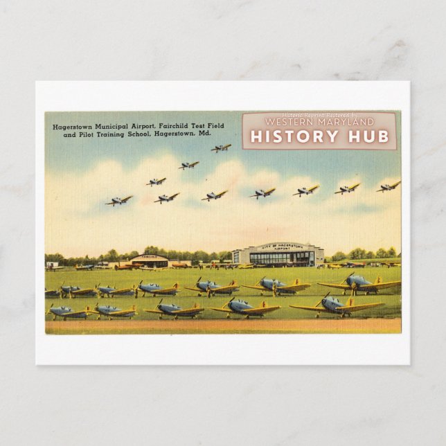 Hagerstown Airport Historical Reprint Postcard Vykort (Framsida)