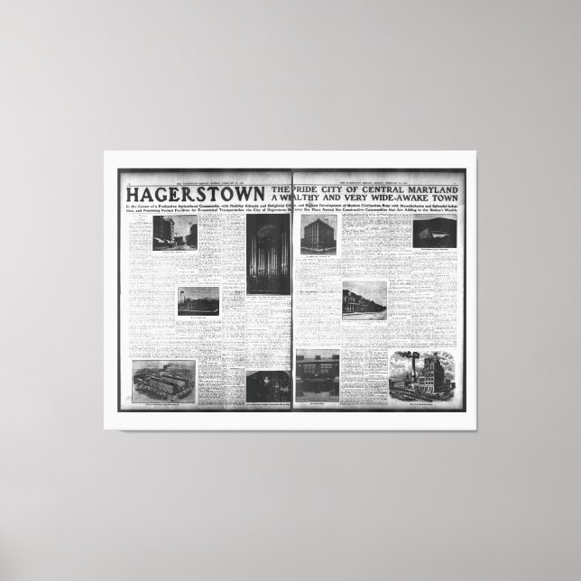Hagerstown Featured in Washington Herald 1912 Canvastryck (Framsida)