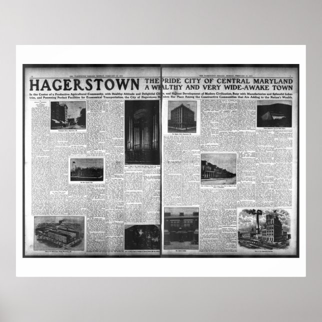 Hagerstown Featured in Washington Herald 1912 Poster (Framsidan)