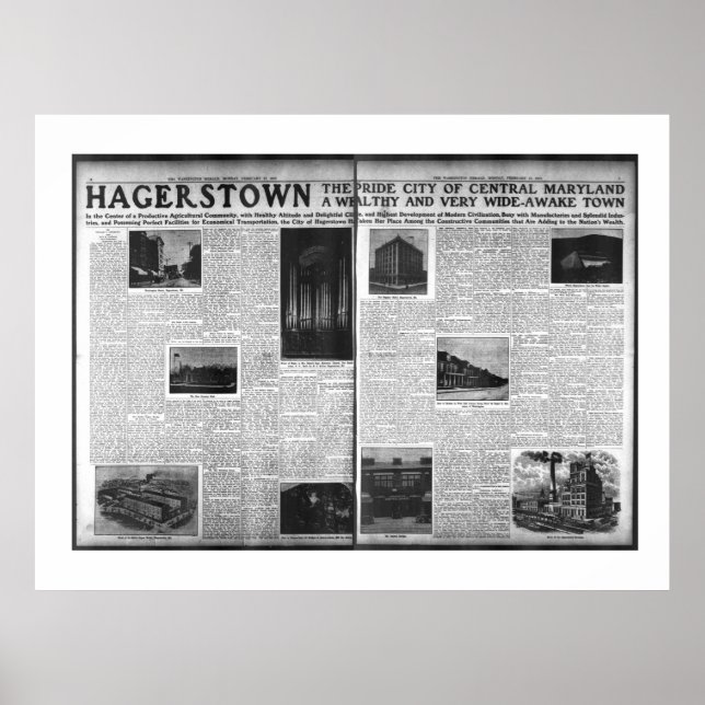 Hagerstown Featured in Washington Herald 1912 Poster (Framsidan)
