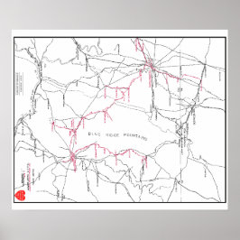 Hagerstown & Frederick Railway System Karta (c 192 Poster