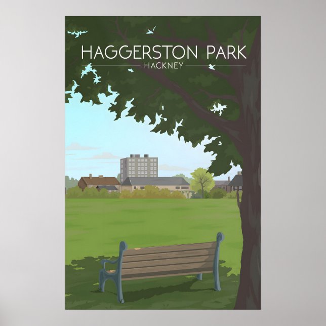 Haggerston Park London Resemålning Poster (Framsidan)