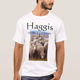 Haggis korv av mästare tee shirt