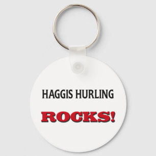 Haggis som slungar stenar nyckelring