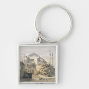 Haghia Sophia, pläterar 19: yttre beskåda av Fyrkantig Silverfärgad Nyckelring