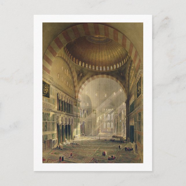 Haghia Sophia, tallrik 24: insida i mitten d Vykort (Framsida)