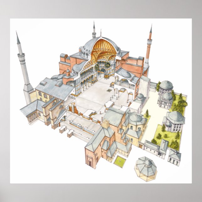 Hagia Sophia. Istambul Turquey. Poster (Framsidan)