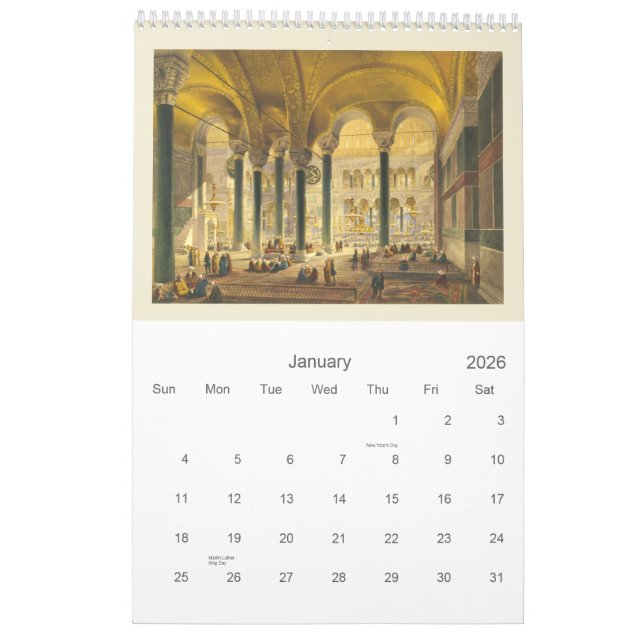 Hagia Sophia kalender (Jan 2026)