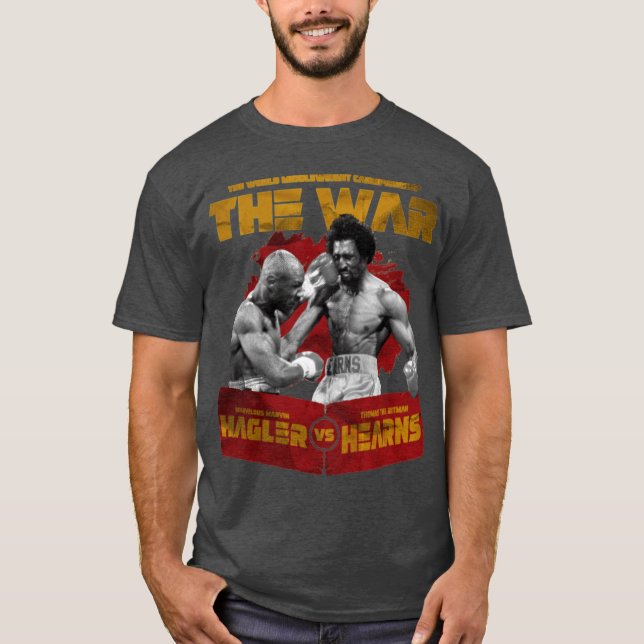 Hagler vs HearnsHE WAR retro T Shirt (Framsida)