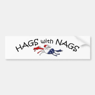 Hags med Nags Patriotic Bumper Sticker Bildekal