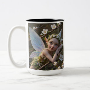 Hagtorn Blomster Fée Två-Tonad Mugg