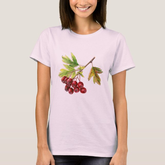 Hagtorn, botaniska bror konsthärdbär t-shirt (Framsida)