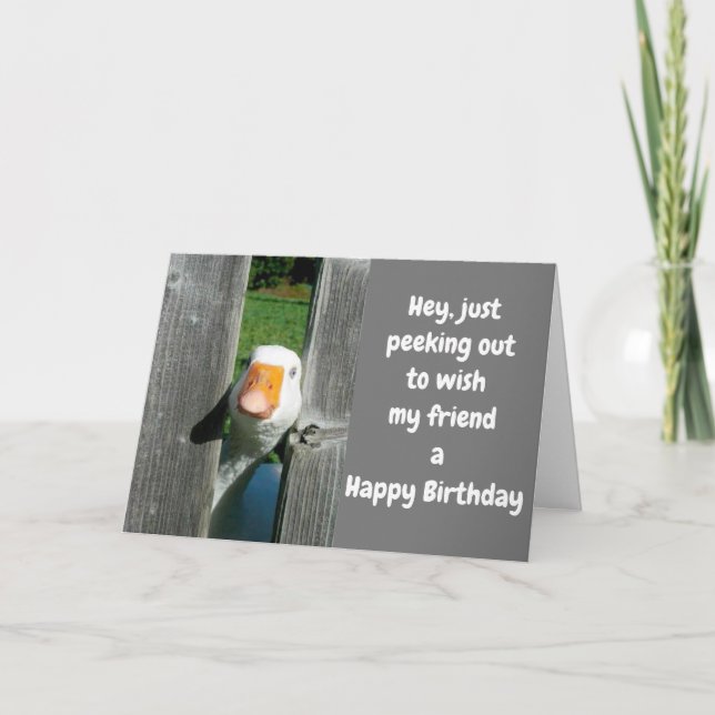 HAHA DUCKIE SAYS "GRATTIS PÅ FÖDELSEDAGEN" FRIEND KORT (Framsida)