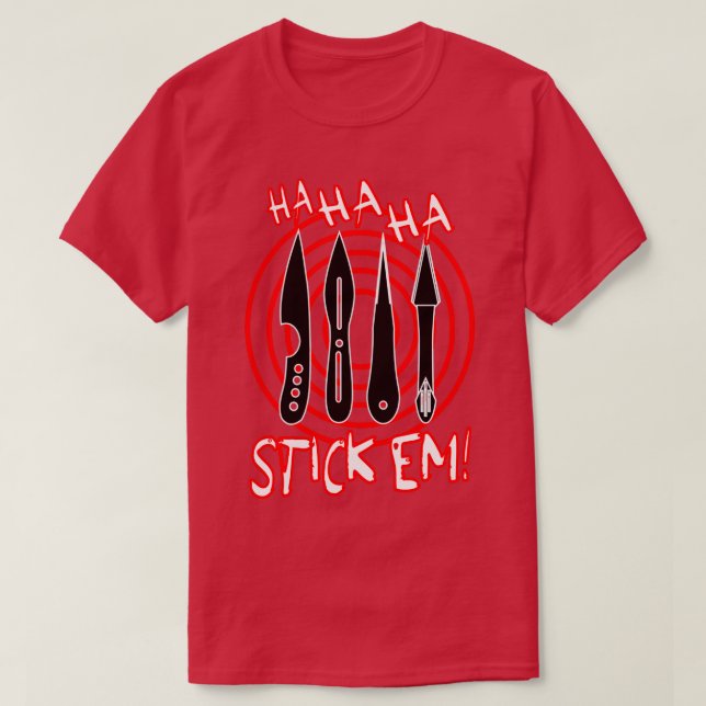HaHa Stickem Throwing Knivar och Target T Shirt (Design framsida)