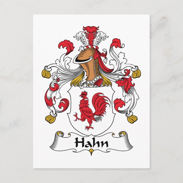 Hahn Family Crest Vykort (Framsida)
