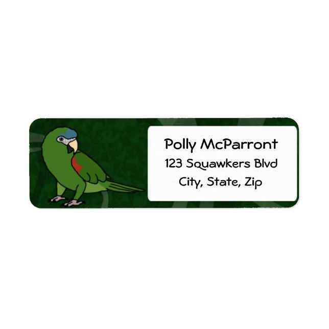 Hahn's Macaw Returadress Etikett (Framsidan)