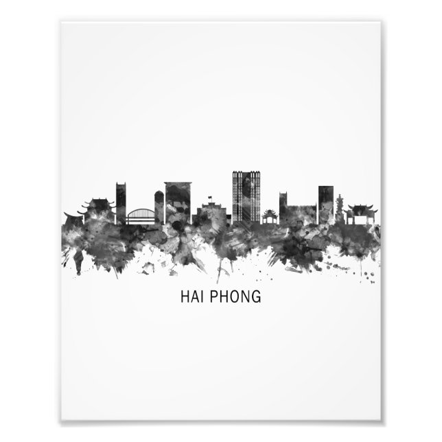 Hai Phong Vietnam Skyline BW Fototryck (Framsidan)