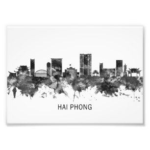 Hai Phong Vietnam Skyline BW Fototryck