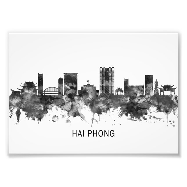 Hai Phong Vietnam Skyline BW Fototryck (Framsidan)