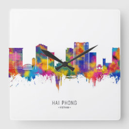 Hai Phong Vietnam Skyline Fyrkantig Klocka