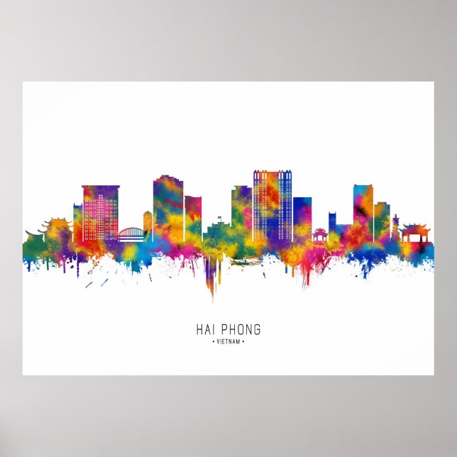 Hai Phong Vietnam Skyline Poster (Framsidan)