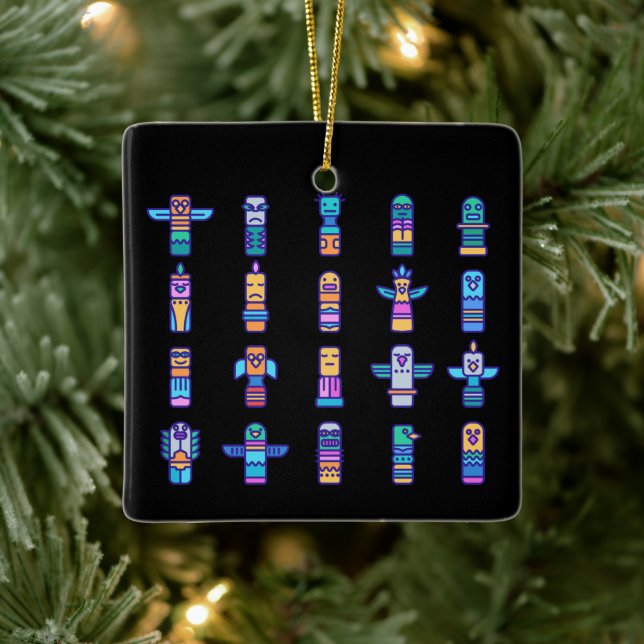 Haida Animals Native Canadian Native Pride Julgransprydnad Keramik (Träd)