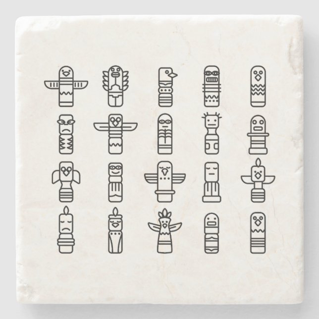 Haida Animals Native Indians Haida IndiGurus Stenunderlägg (Framsidan)