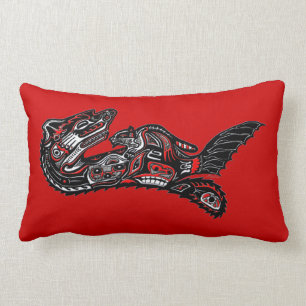 Haida Art-stil Sea Otter Wildlife Dekorativ kudde