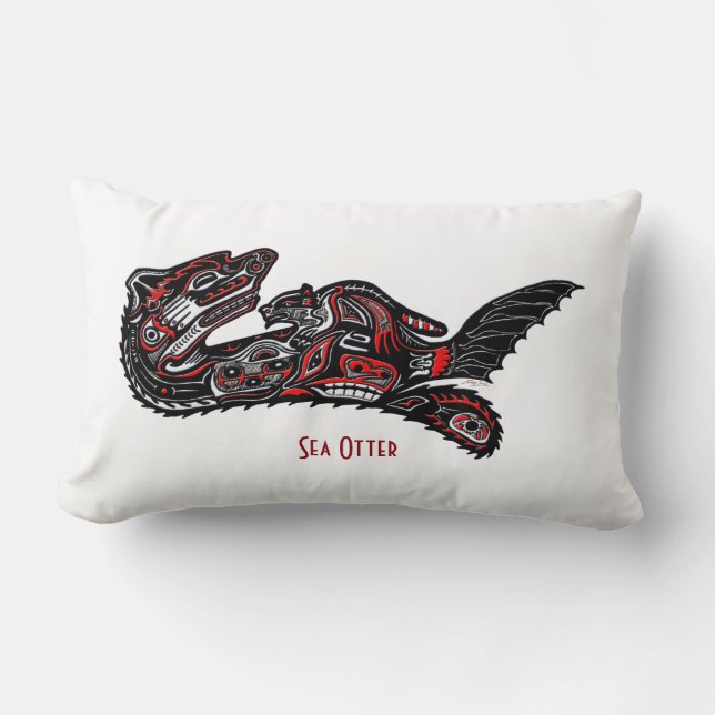 Haida Art-stil Sea Otter Wildlife Dekorativ kudde (Framsida)