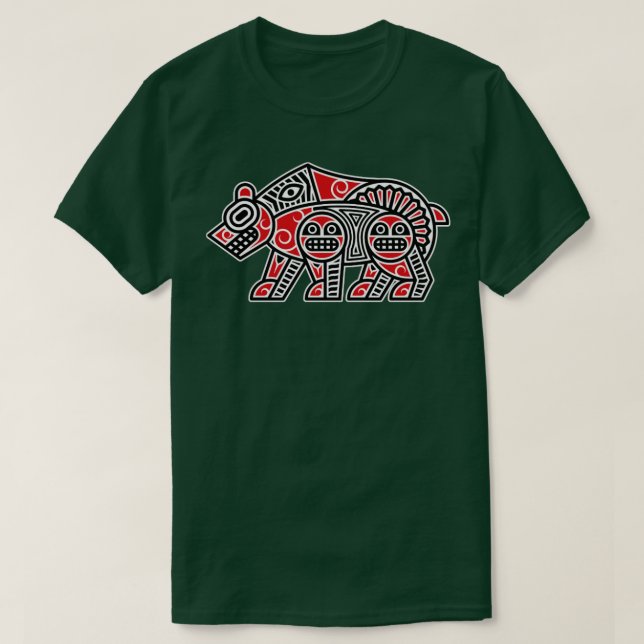 Haida Bear Indian Native America Indigeno T Shirt (Design framsida)