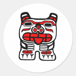 Haida Bear Runt Klistermärke