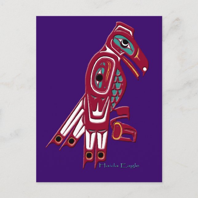 Haida Eagle Native American Wildlife Design Vykort (Framsida)