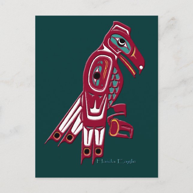 Haida Eagle Native American Wildlife Design Vykort (Framsida)