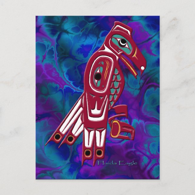 Haida Eagle Native American Wildlife Design Vykort (Framsida)