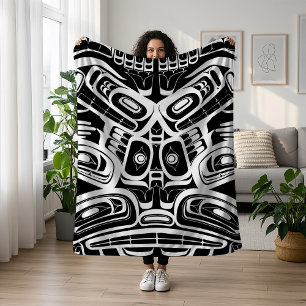 Haida Eagle Thunderbird Northwest Columbia Fleecefilt
